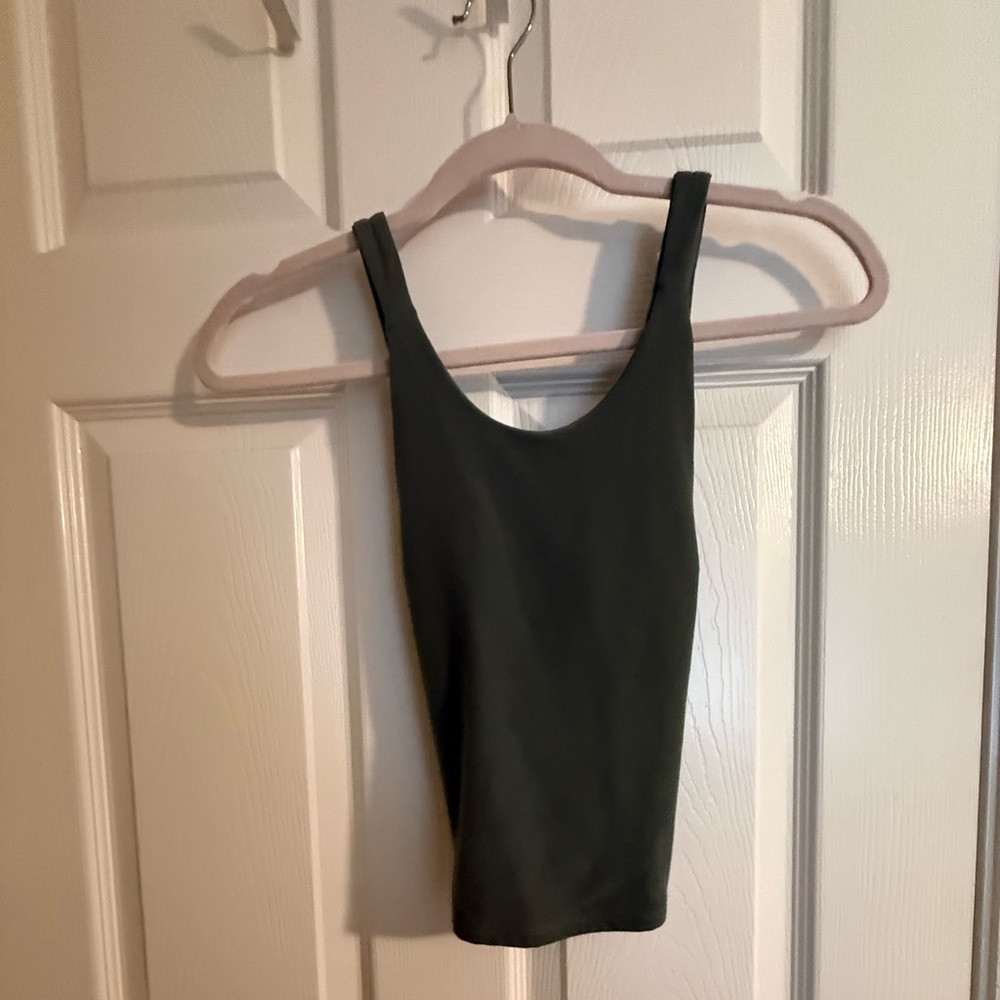 A&F Dark Green, cropped tank top, fitted